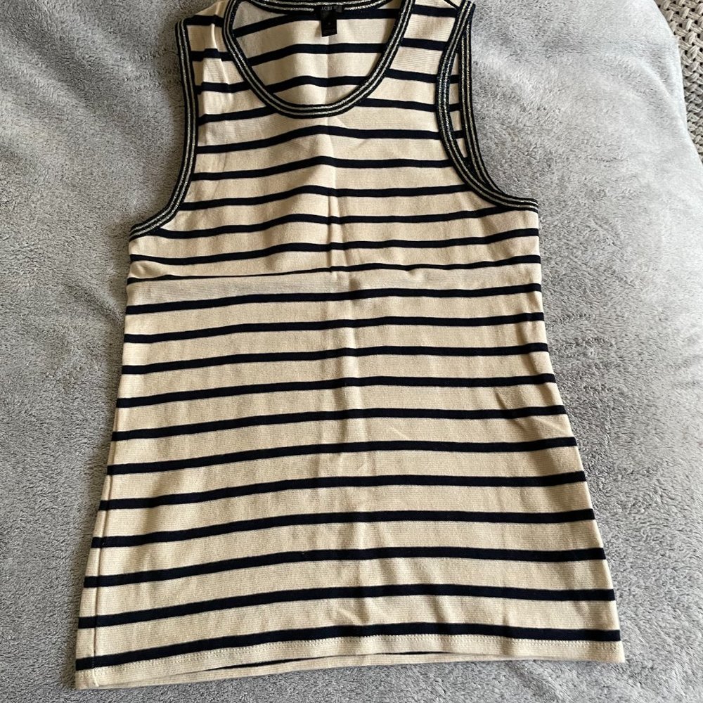 Blue Striped Sleeveless Top
